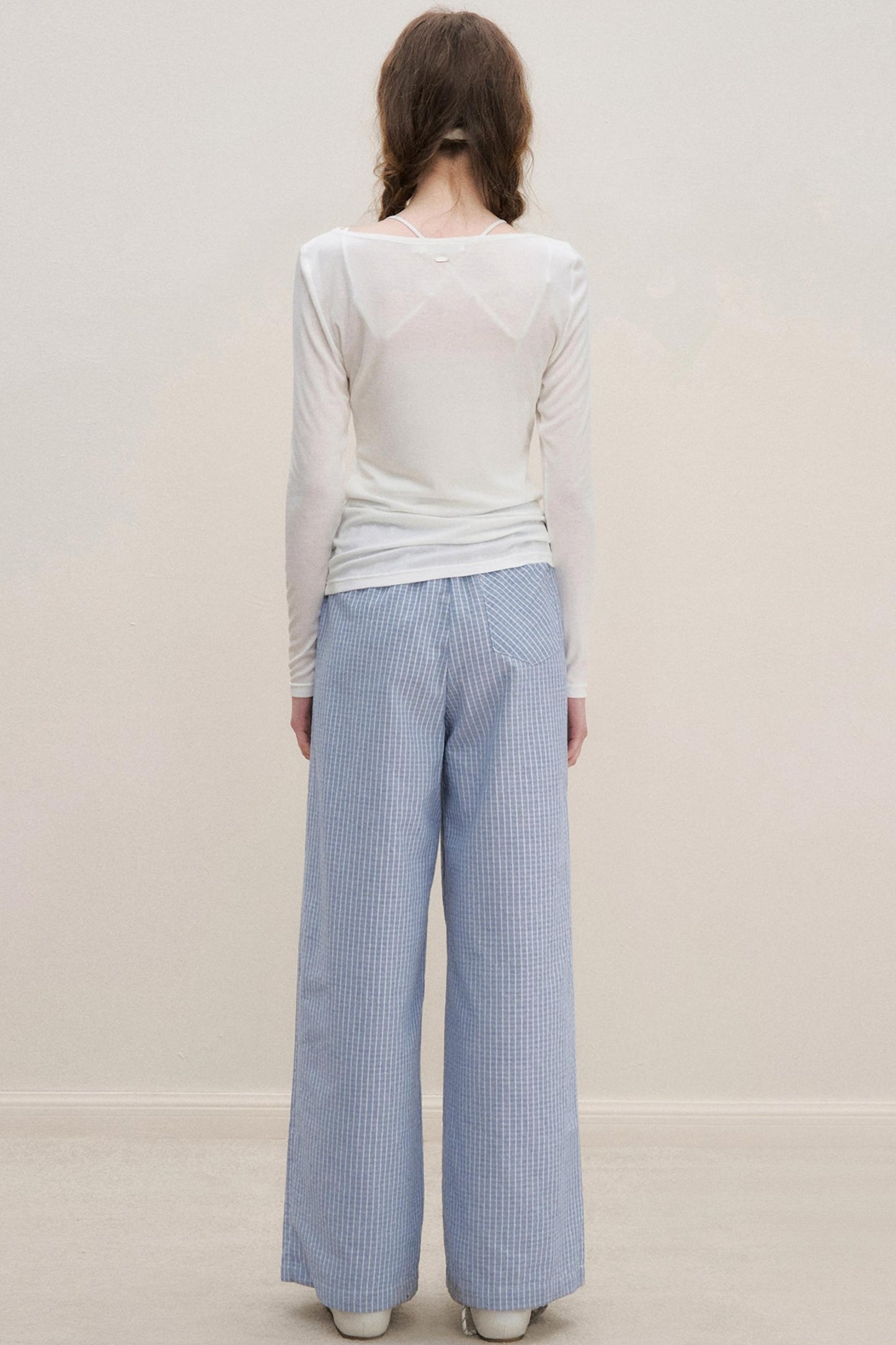 Lace-Trimmed Wide-Leg Trousers