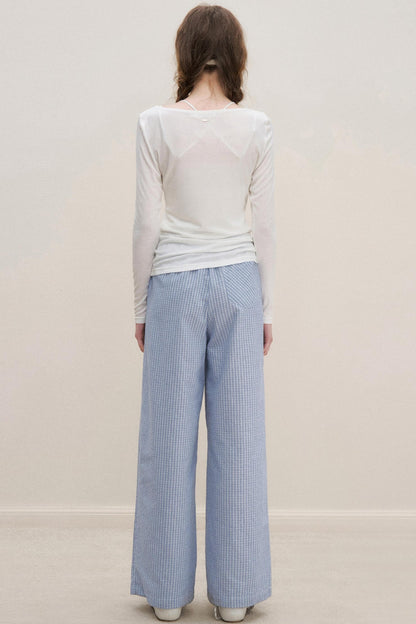 Lace-Trimmed Wide-Leg Trousers