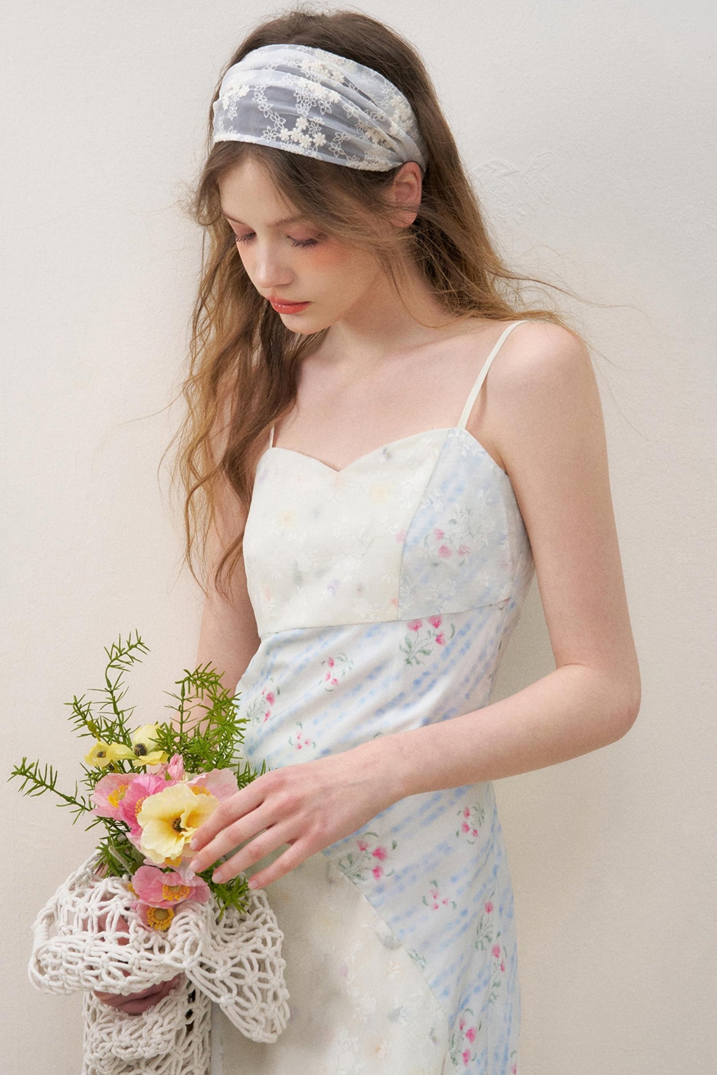 Lace V-Neck Cotton Dress