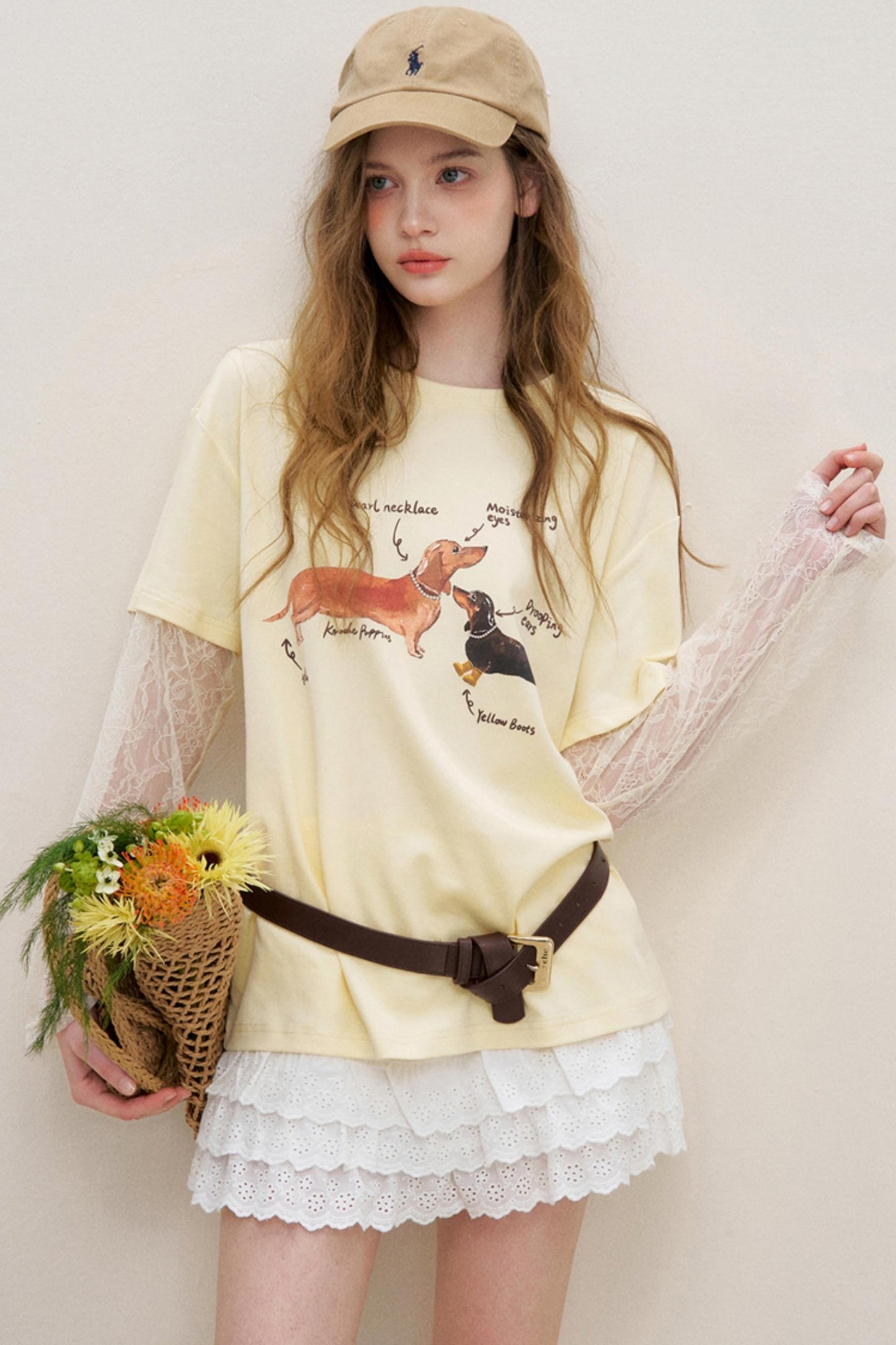 Faux Lace Spliced Tee