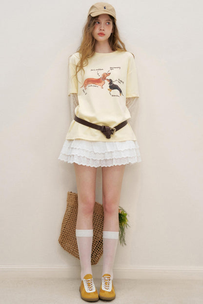 Faux Lace Spliced Tee