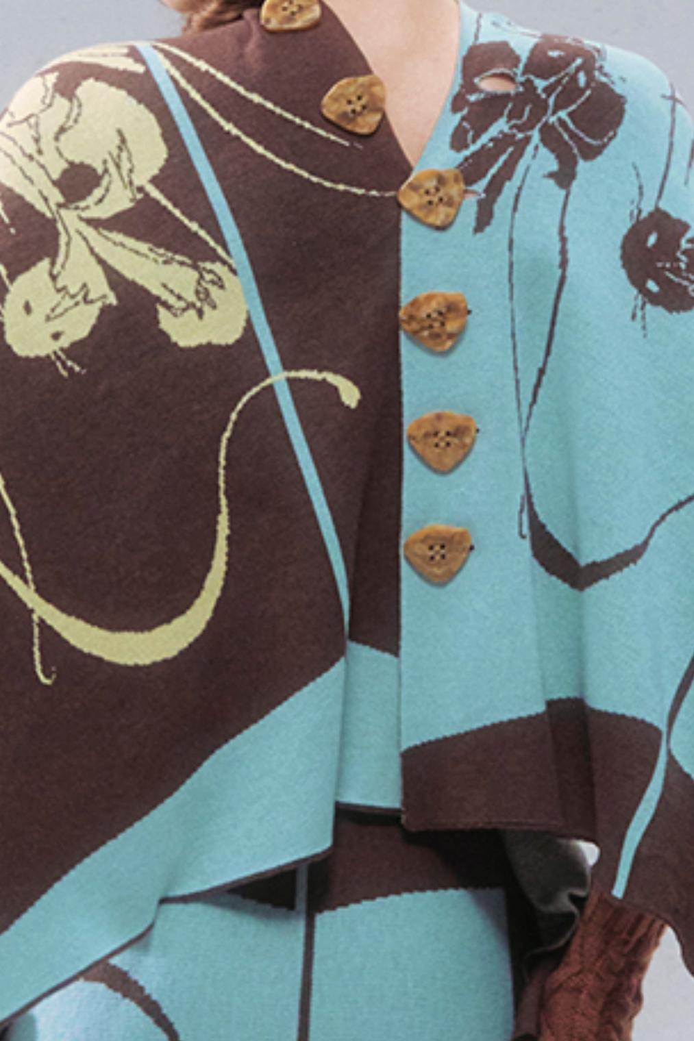 Purple Gold Hand-Painted Knitted Set-Up