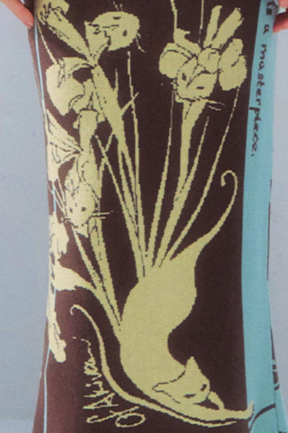 Purple Gold Hand-Painted Knitted Set-Up