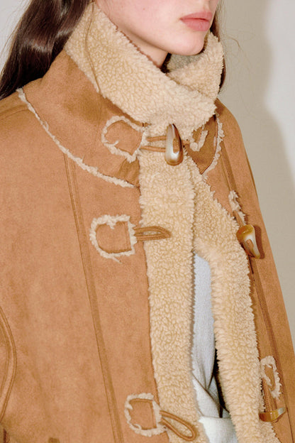 High-Neck Faux Fur Coat