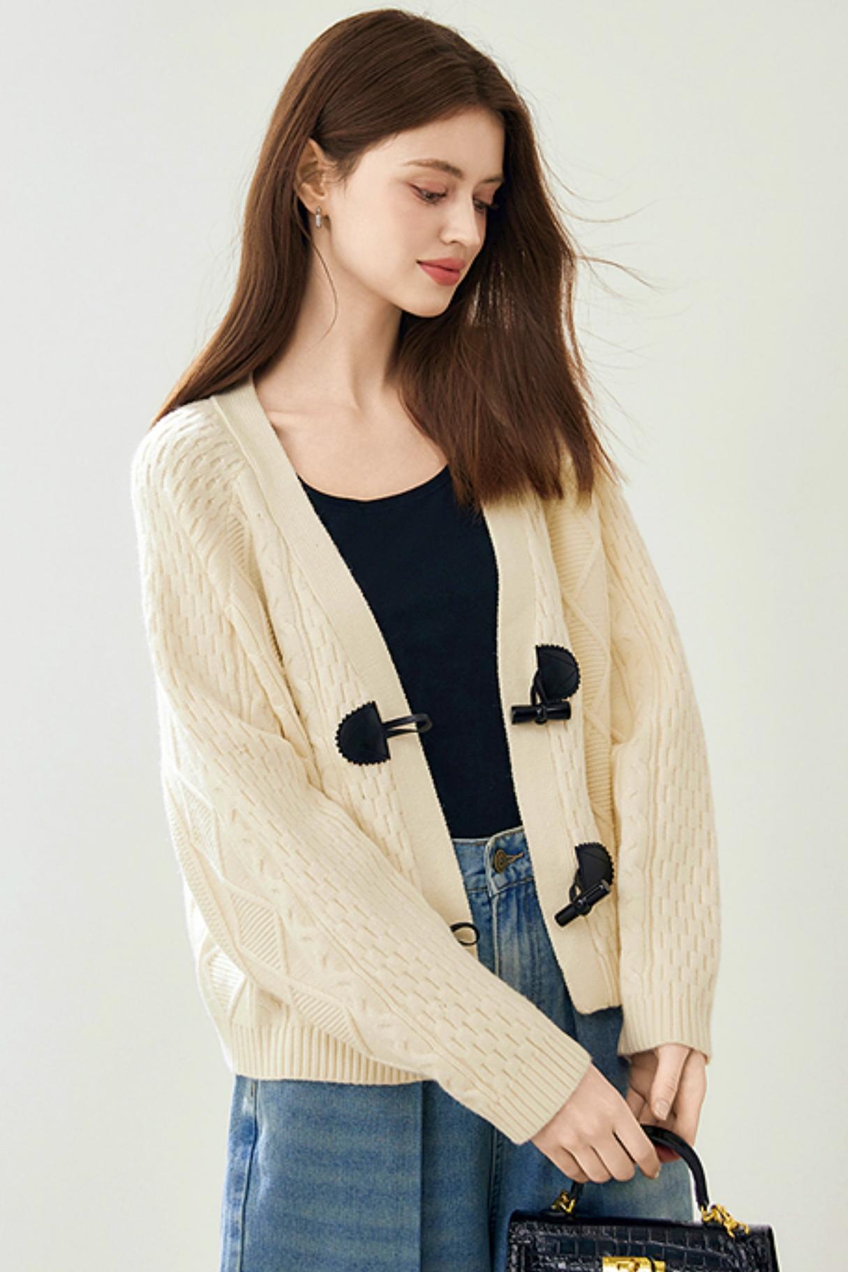 Cow Horn Buckle Cardigan