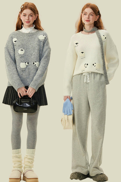 Wool Beaded Knit Sweater