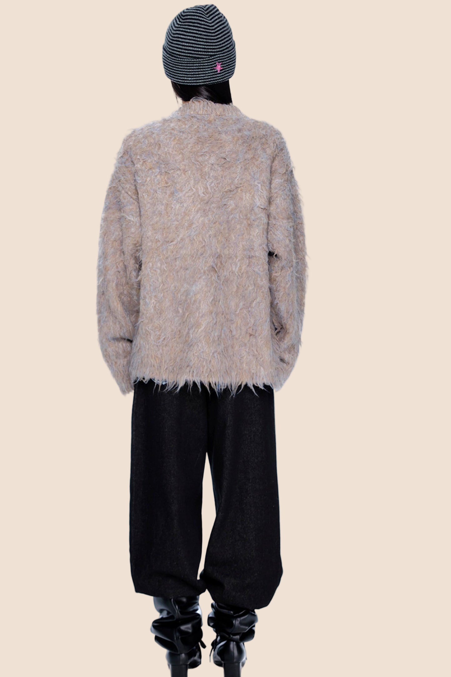 Imitation Mink Velvet V-Neck Sweater