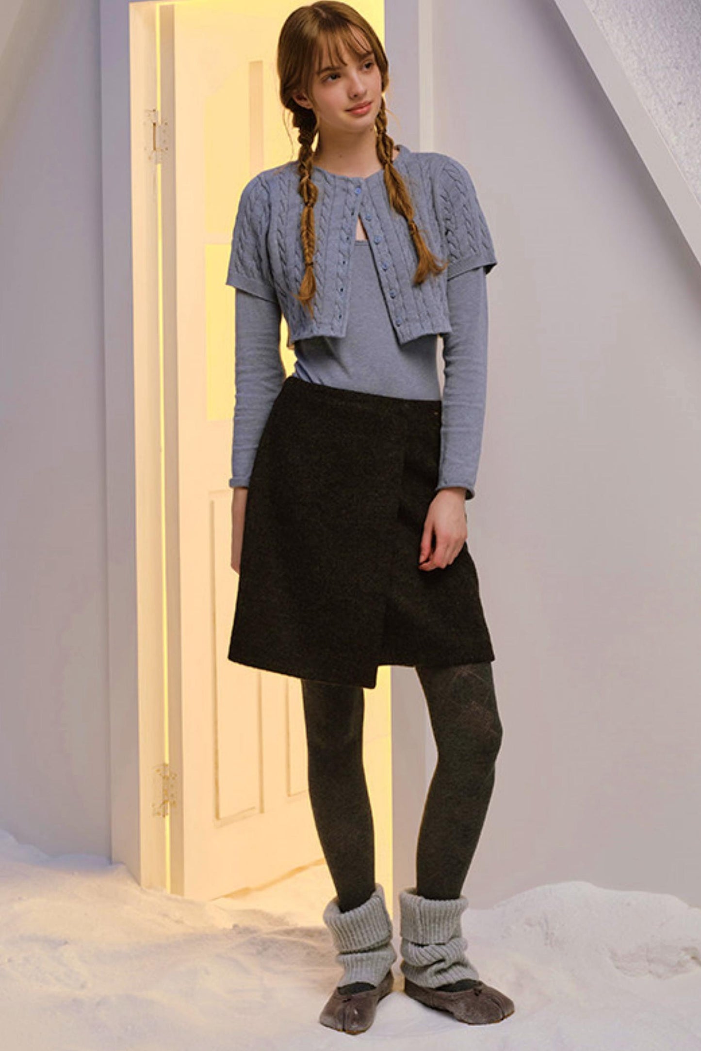 Twisted Cape Cardigan Set