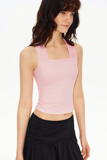 레이어드 홀터넥 탑