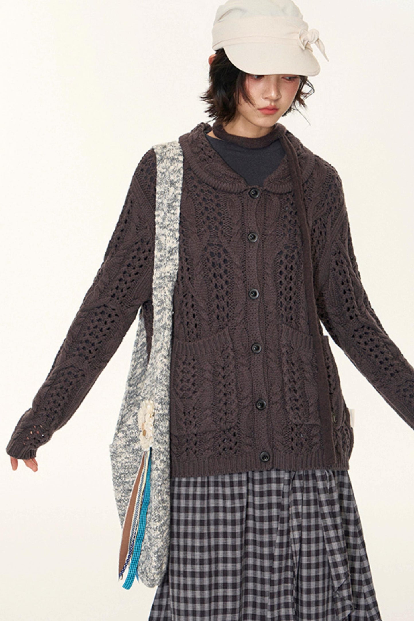 Vintage Petal Collar Cardigan