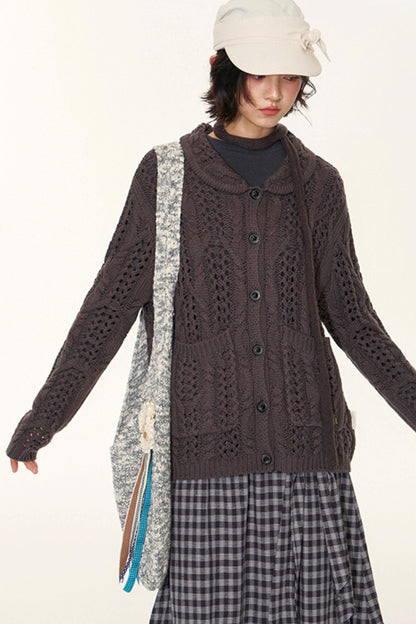 Vintage Petal Collar Cardigan