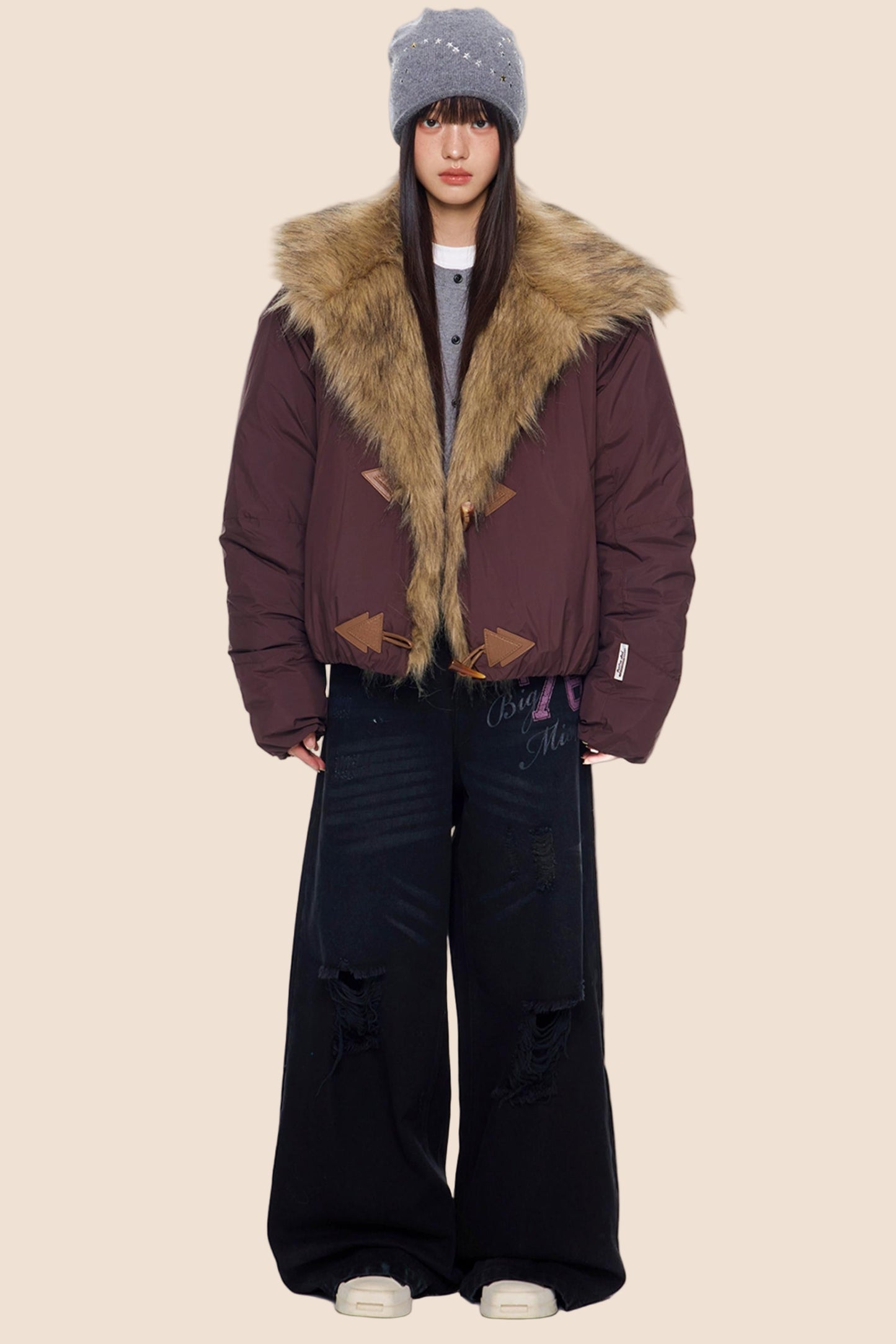 Fur Collar Toggle Jacket