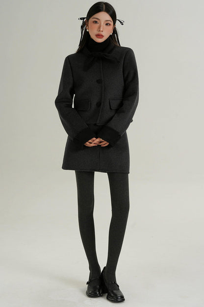 Sophisticated Two-Piece Wool Fashion Coat Set