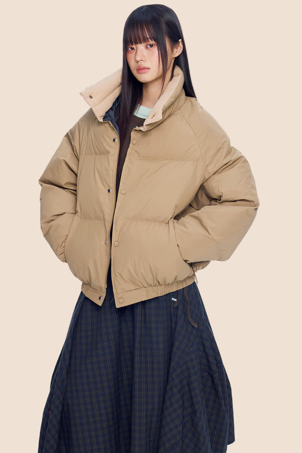 Color-Blocked Cotton Winter Jacket