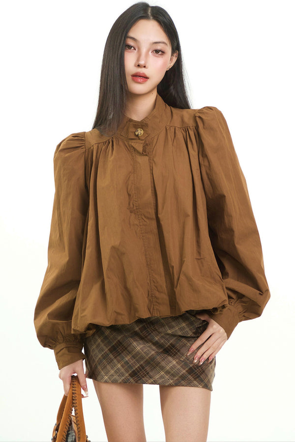Retro Lantern Sleeve Blouse