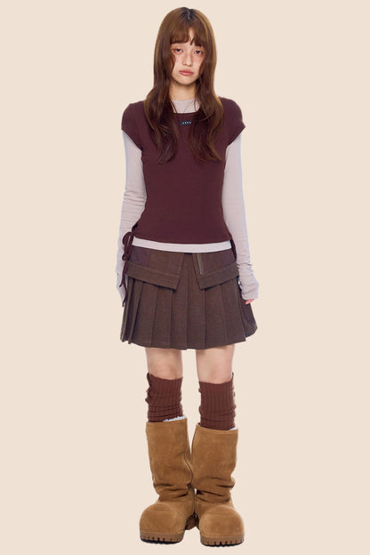 Woolen Pleated Skirt