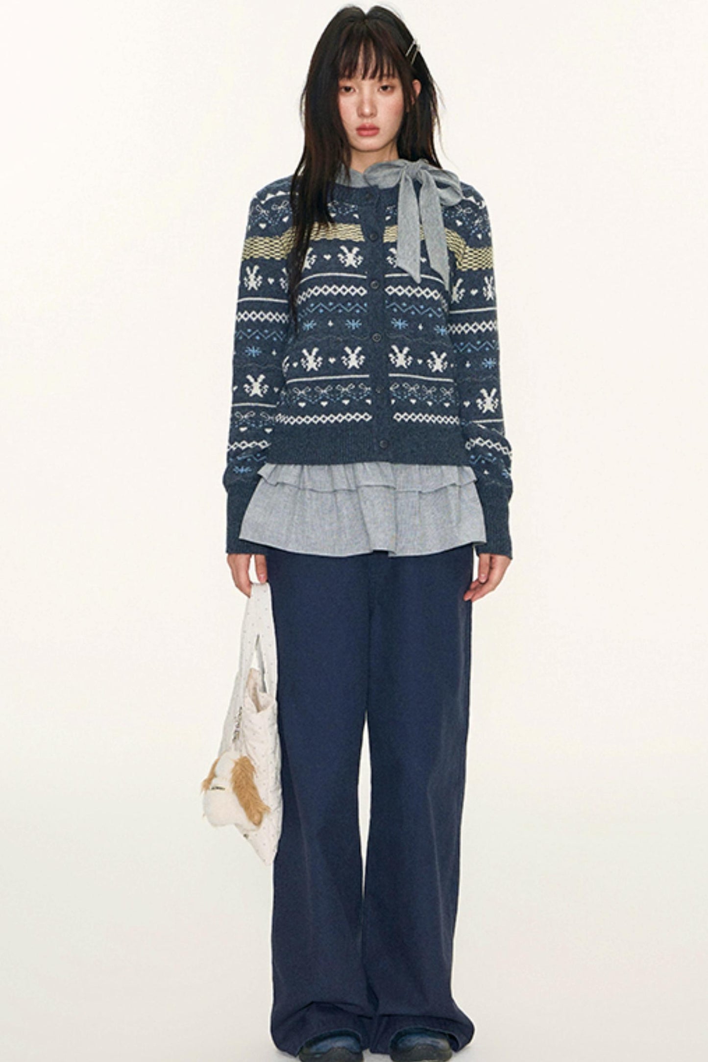 Fair Isle Vintage Wool Cardigan Set-Up