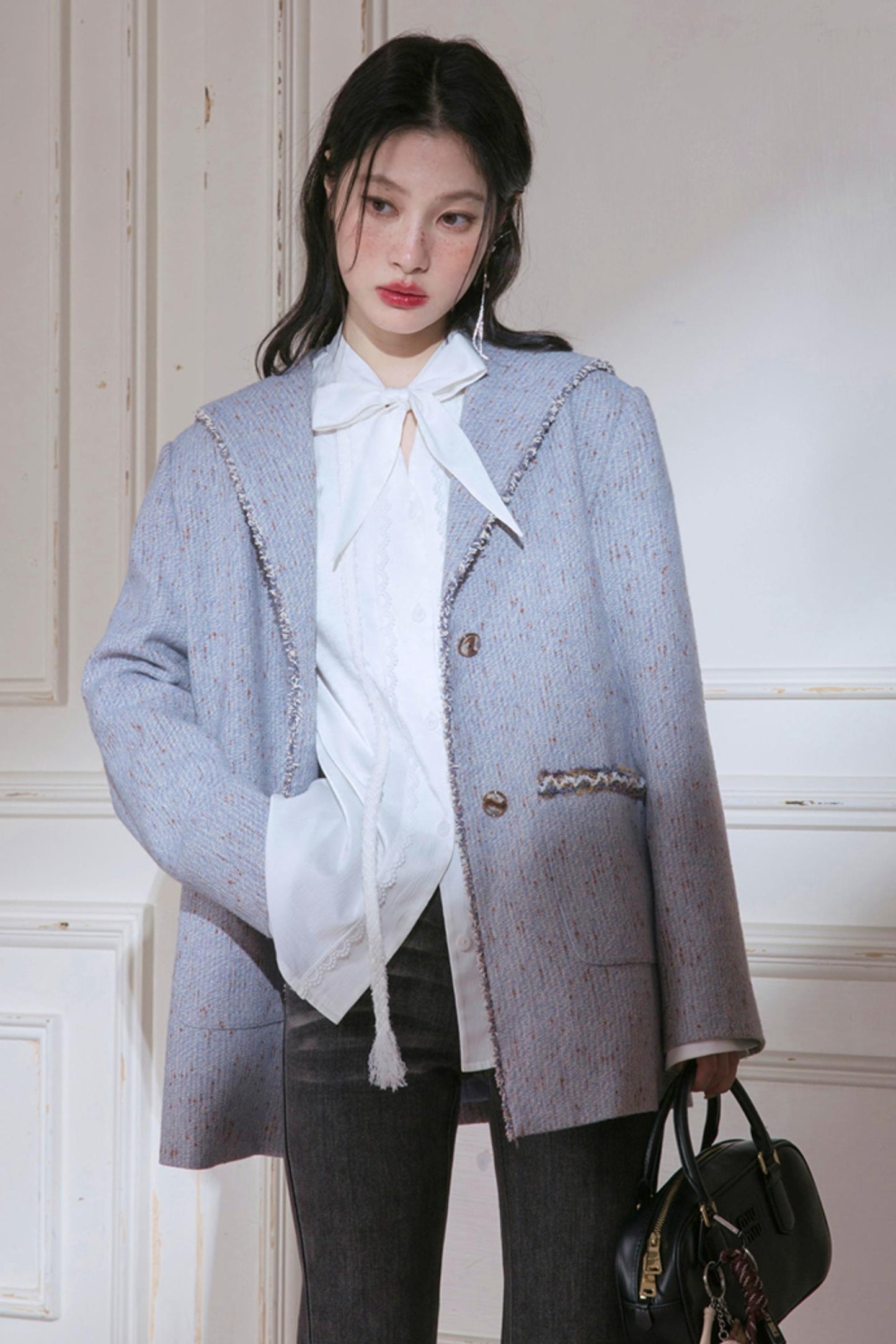 Mottled Wool Short Coat