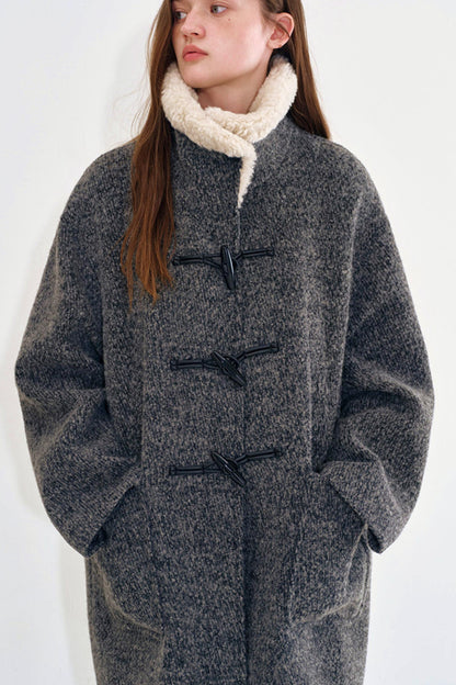 Snowflake Wool Fur Collar Coat