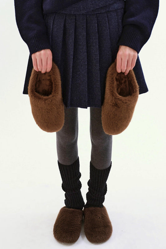 Retro Plush Winter Slippers