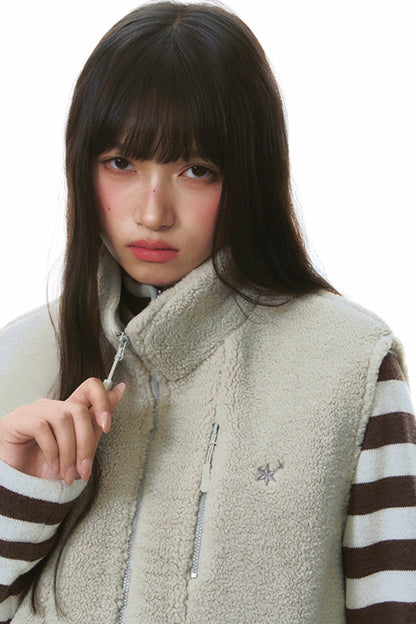 Winter Retro Stand-Up Collar Vest