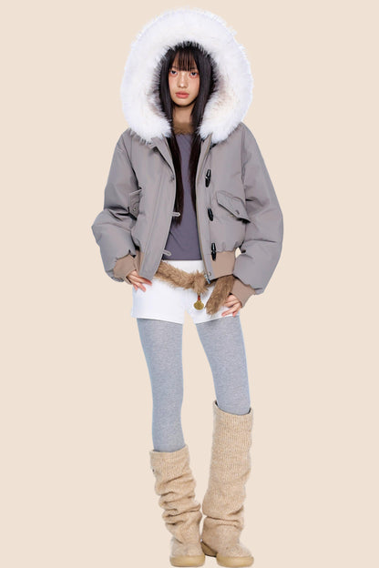 Large Fur Collar Parka Jacket