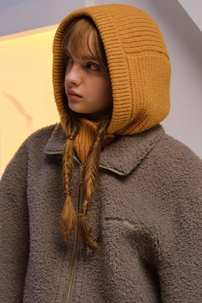 Sheep Wool Blend Knitted Balaclava