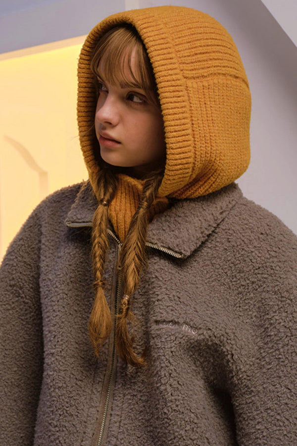 Sheep Wool Blend Knitted Balaclava