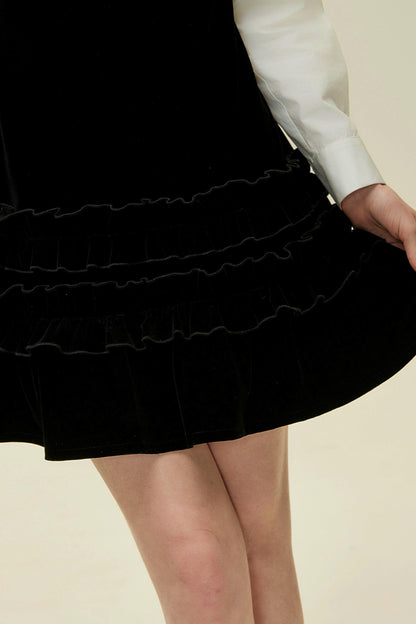 Velvet Lace A-Line Mini Dress