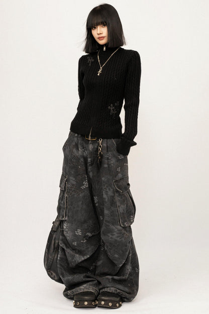 Retro Embroidered Knit Cardigan