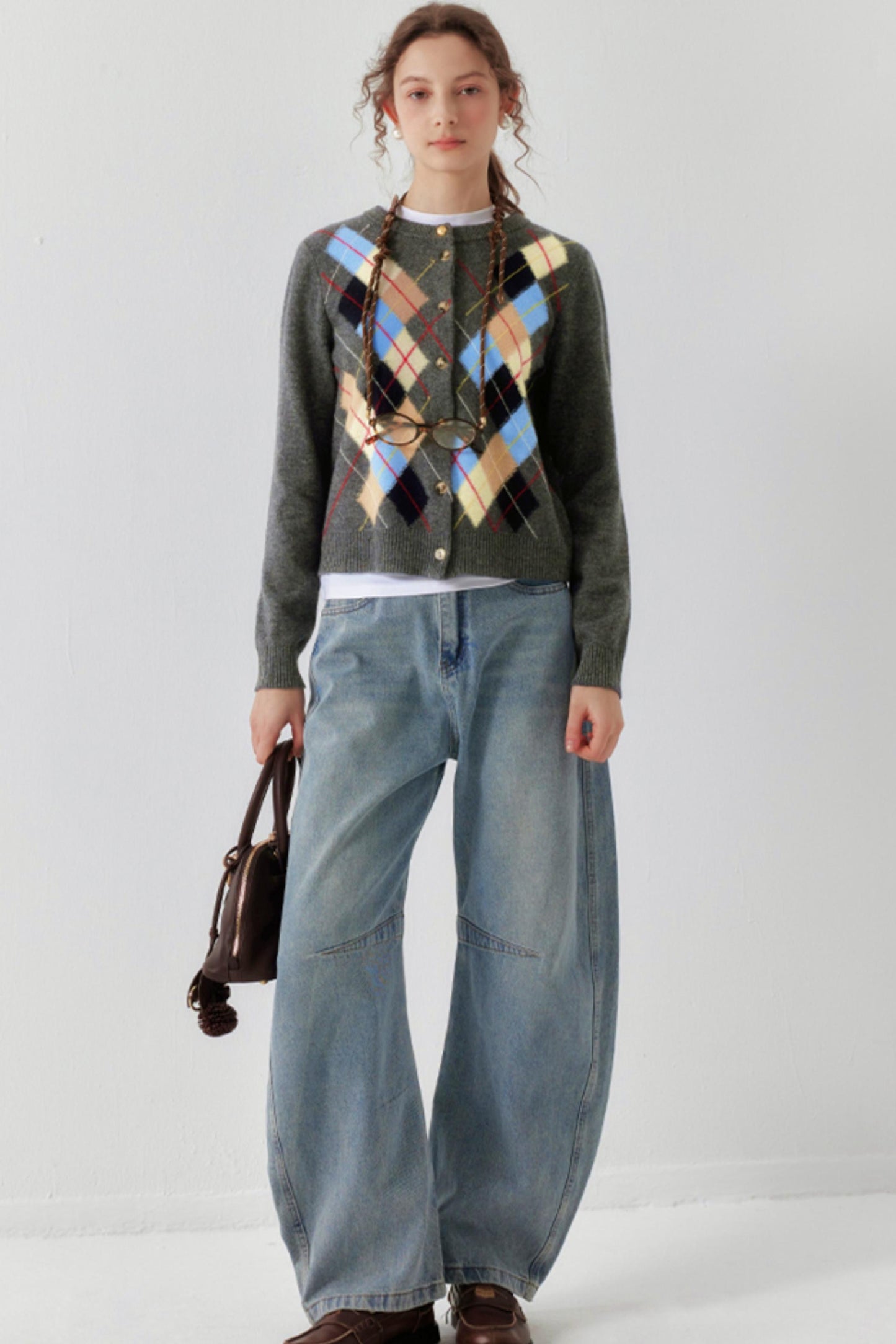 All-Wool Quilted Layering Sweater Cardigan