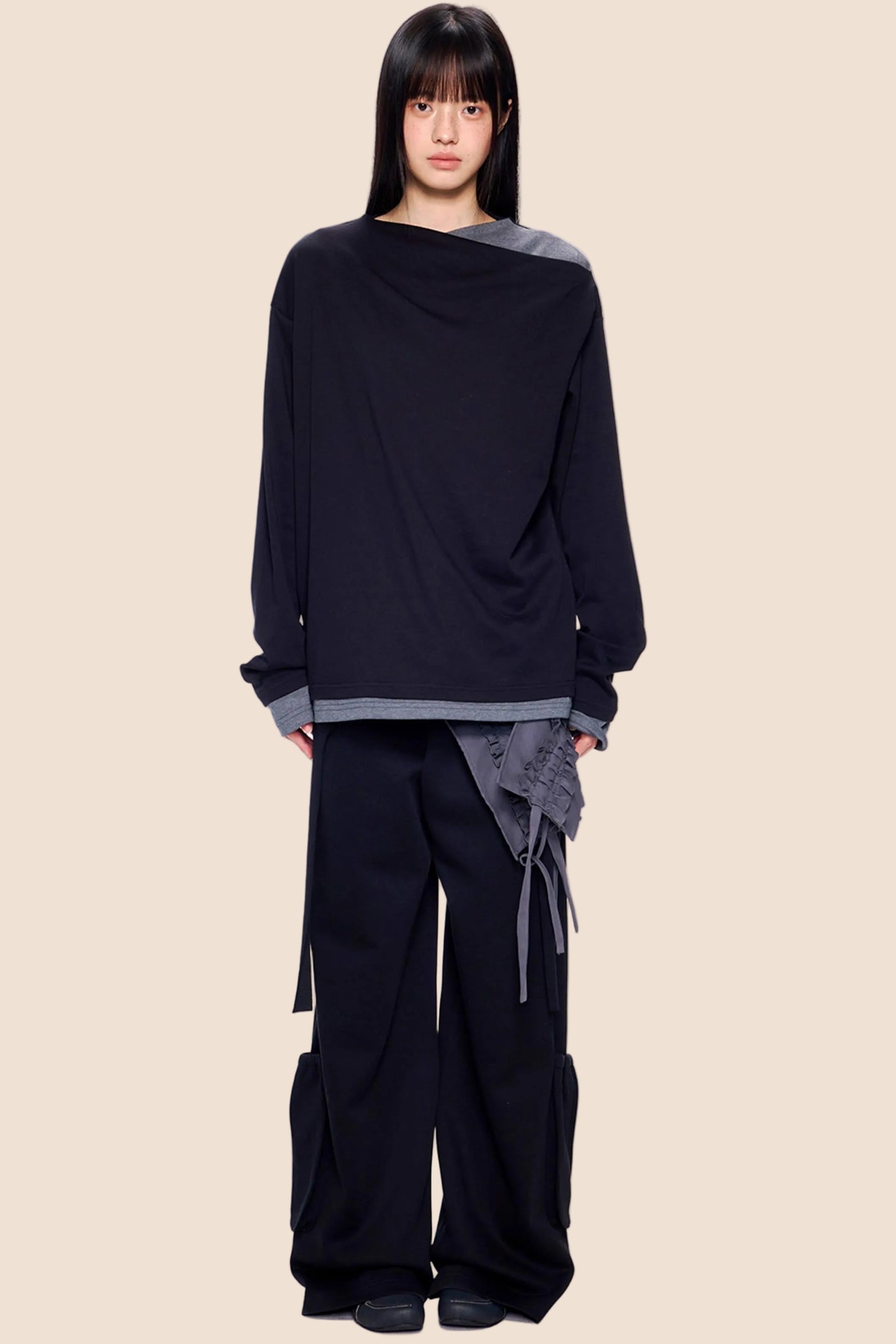 Structured Color-Block Blouse