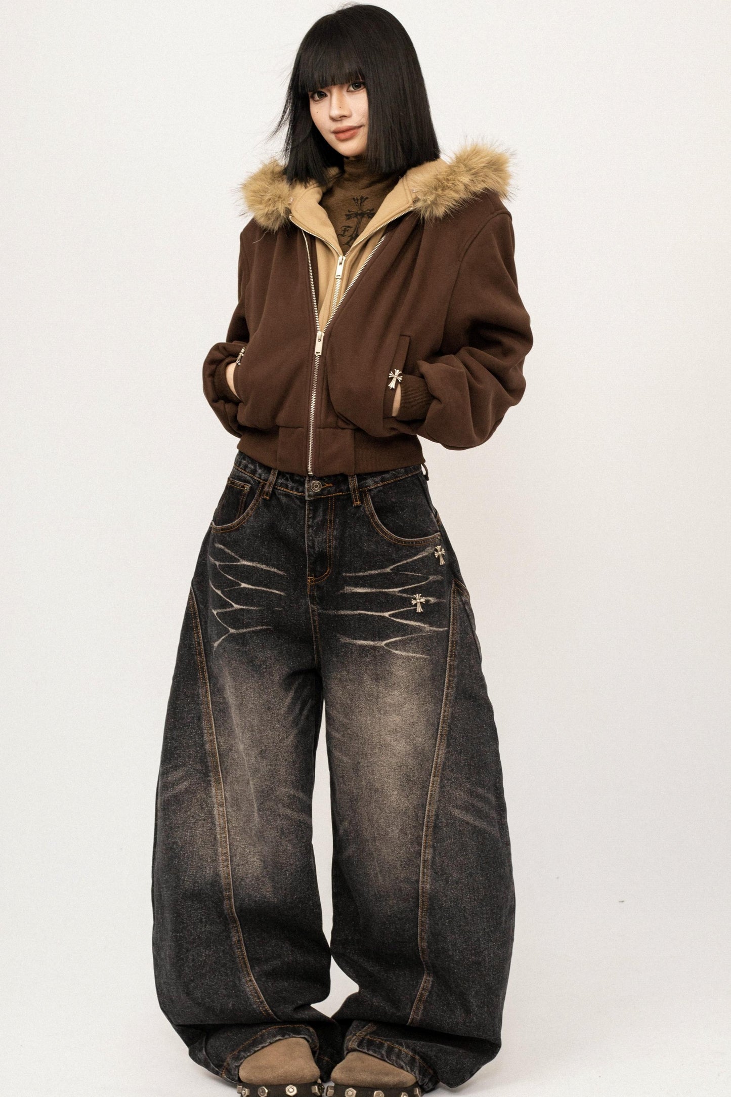 Retro Washed Velvet Jeans