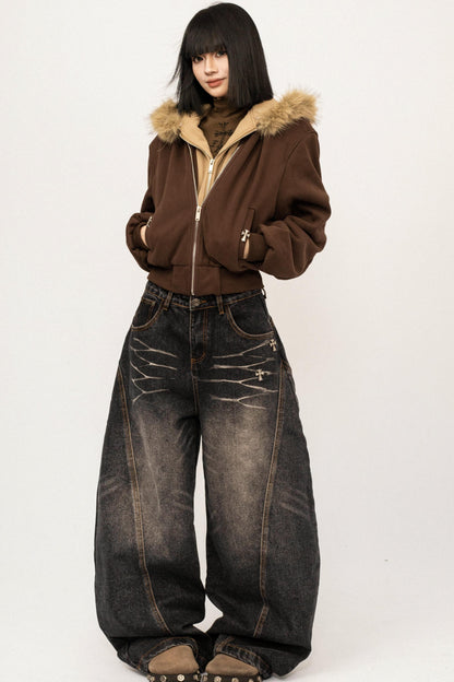 Retro Washed Velvet Jeans