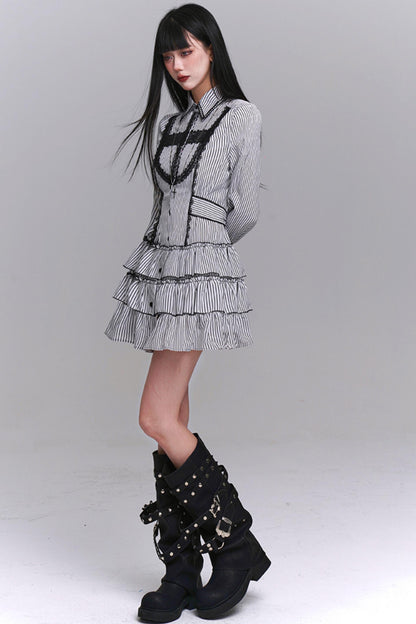 Subkultur Streifenhemdkleid 