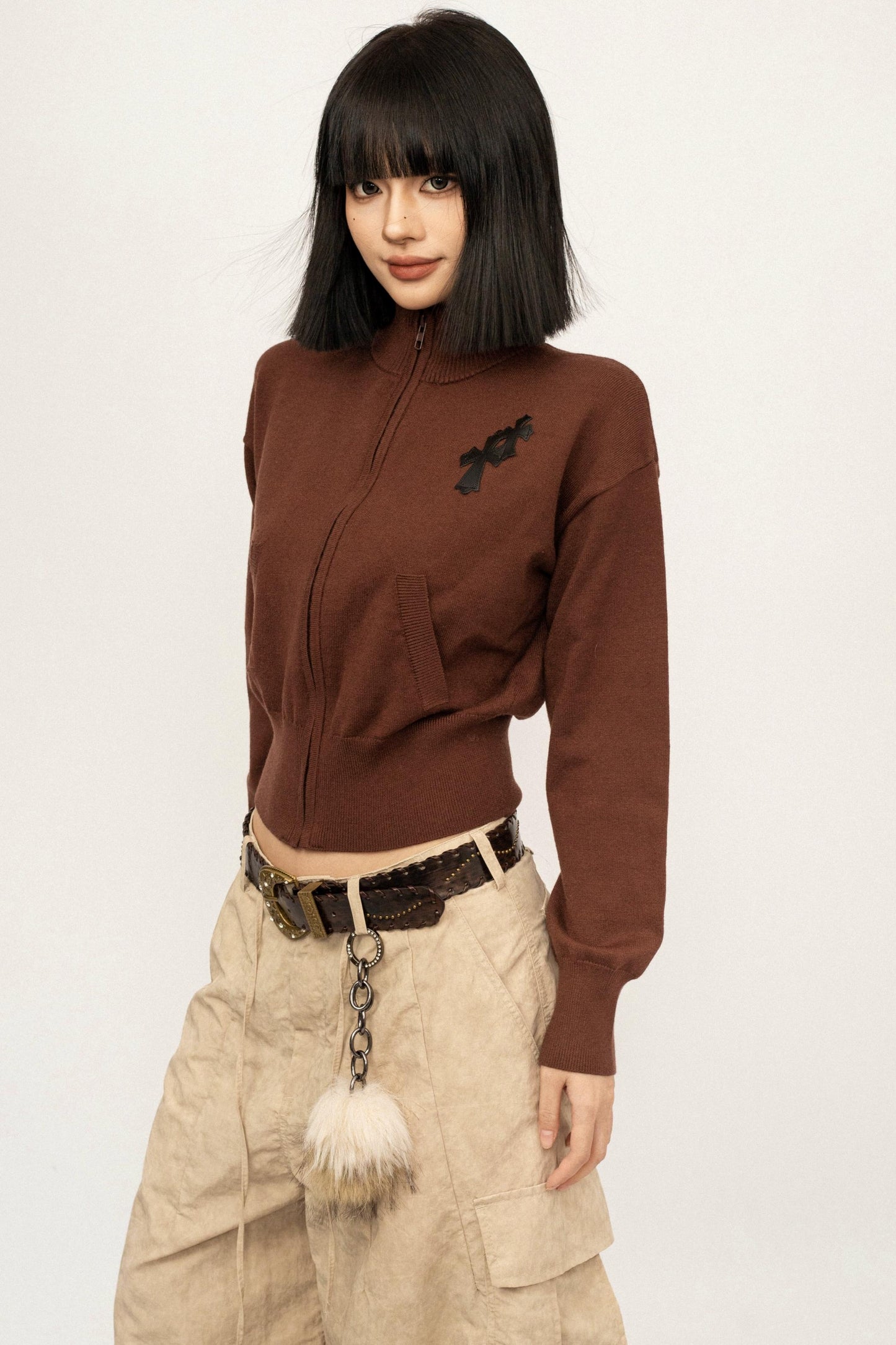 Retro Embroidered Knit Top