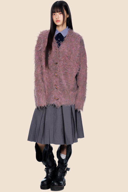 Retro Brushed Knit Cardigan