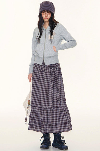 Plaid A-Line Maxi Skirt