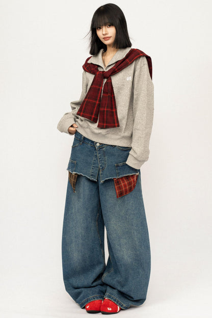 Retro Plaid Patchwork Top