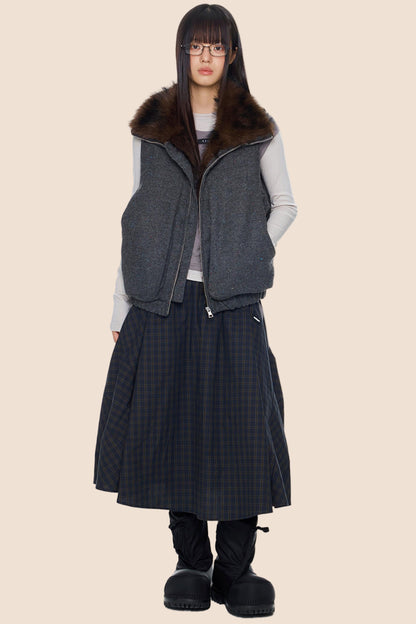 Furry Stand-Up Collar Vest