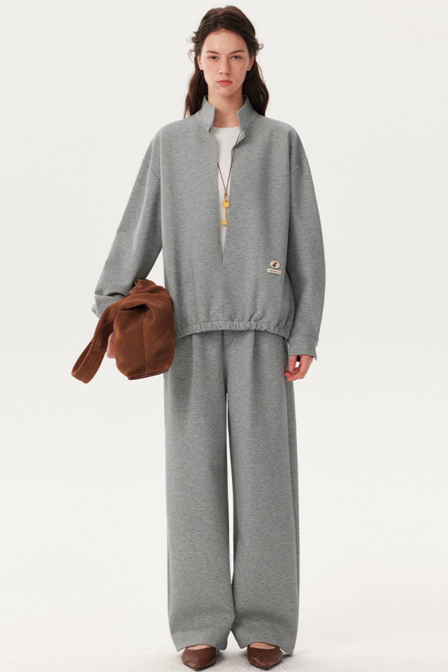 Fake Two-Piece Sweatshirt Pants Set-Up