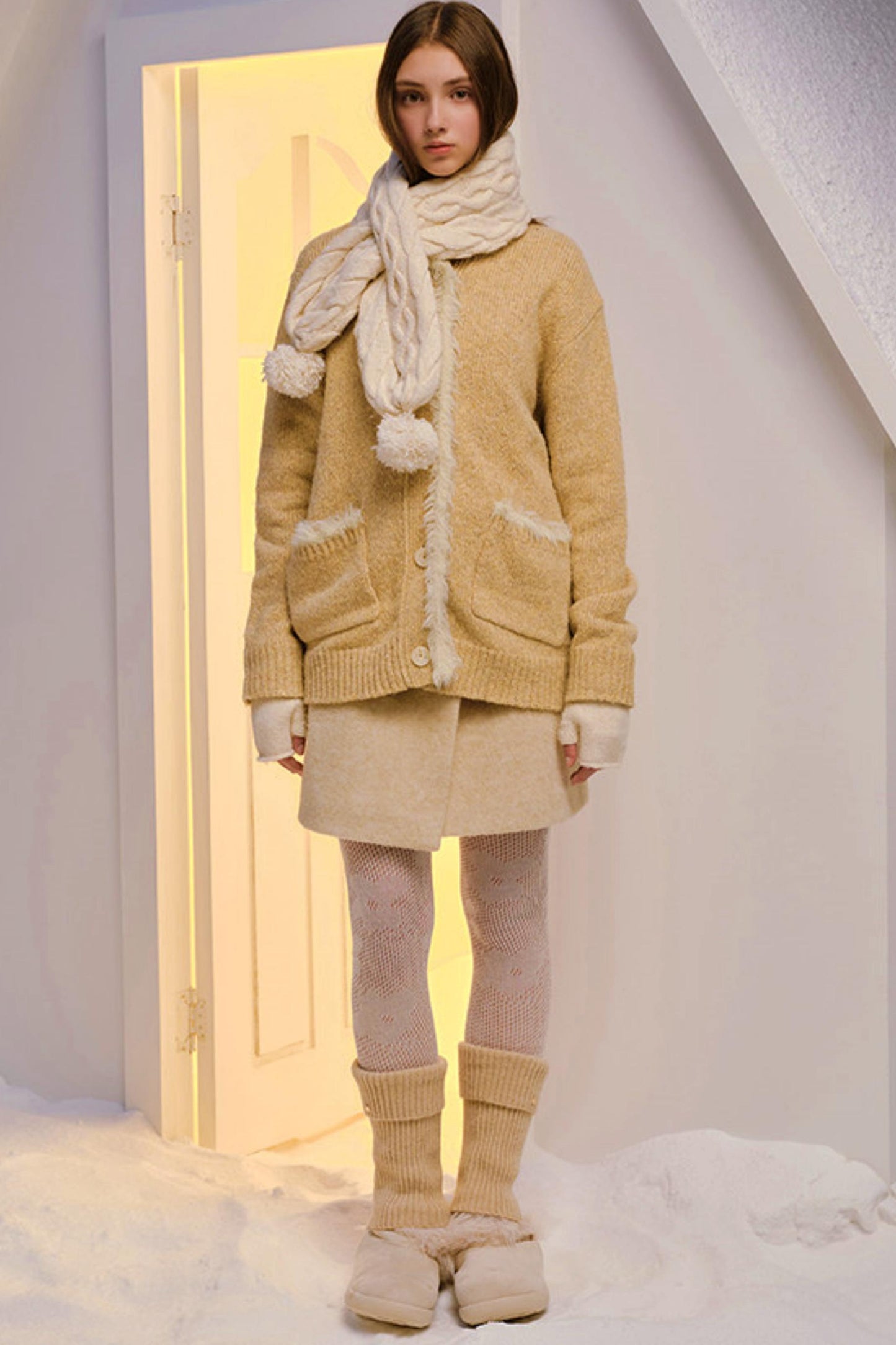 Dual-Tone Merino Knit Scarf