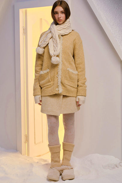 Dual-Tone Merino Knit Scarf