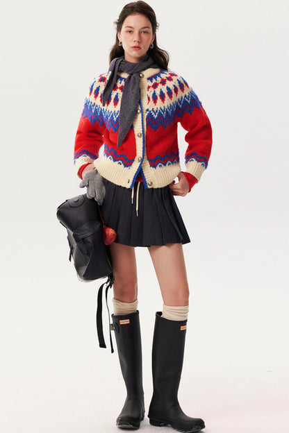 Alpaca Wool Fair Isle Jacquard Sweater