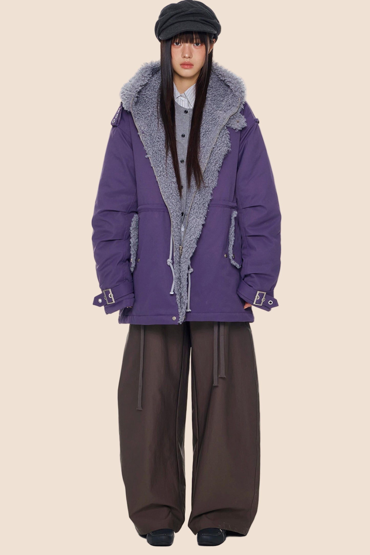 Furry Hooded Cotton Jacket