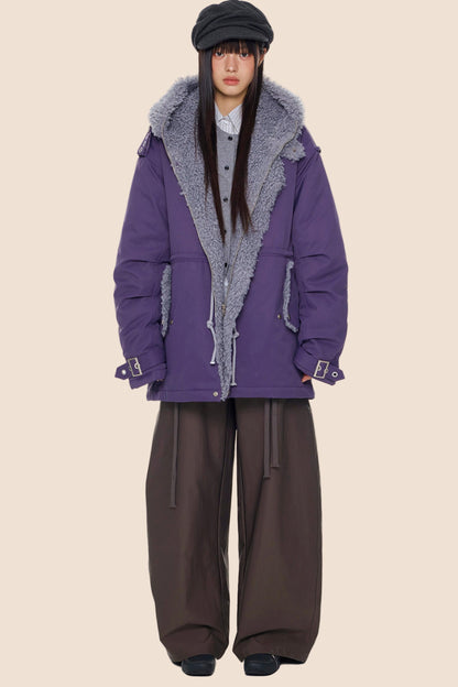 Furry Hooded Cotton Jacket