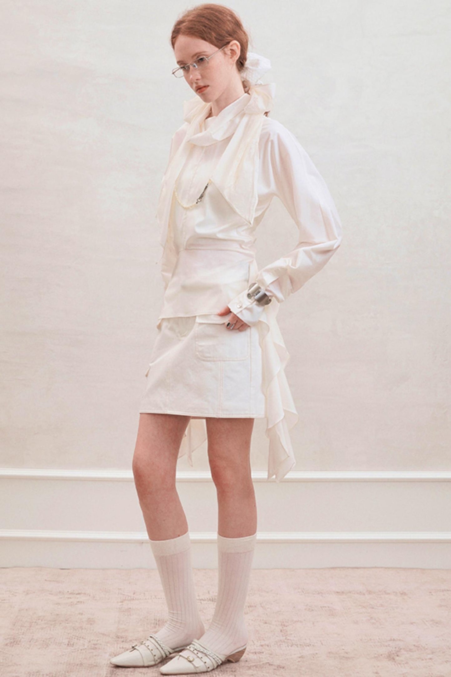 French Style Waist Cinched Shirt Set-Up