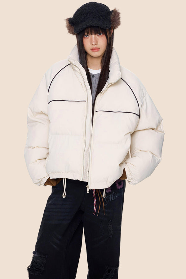 Color-Block Striped Cotton Jacket