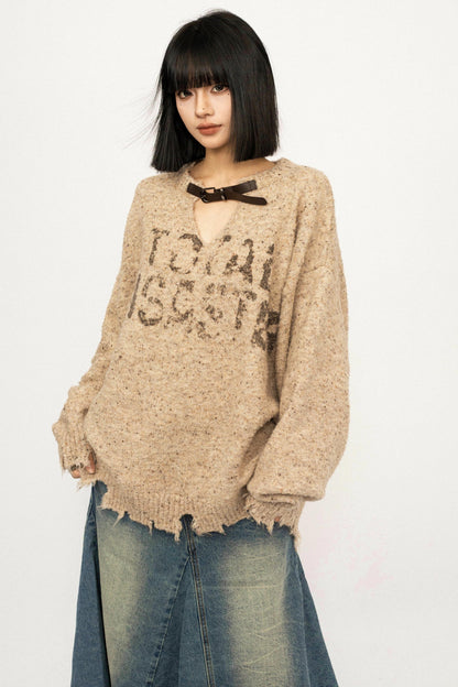 Retro Gray Knitted Sweater