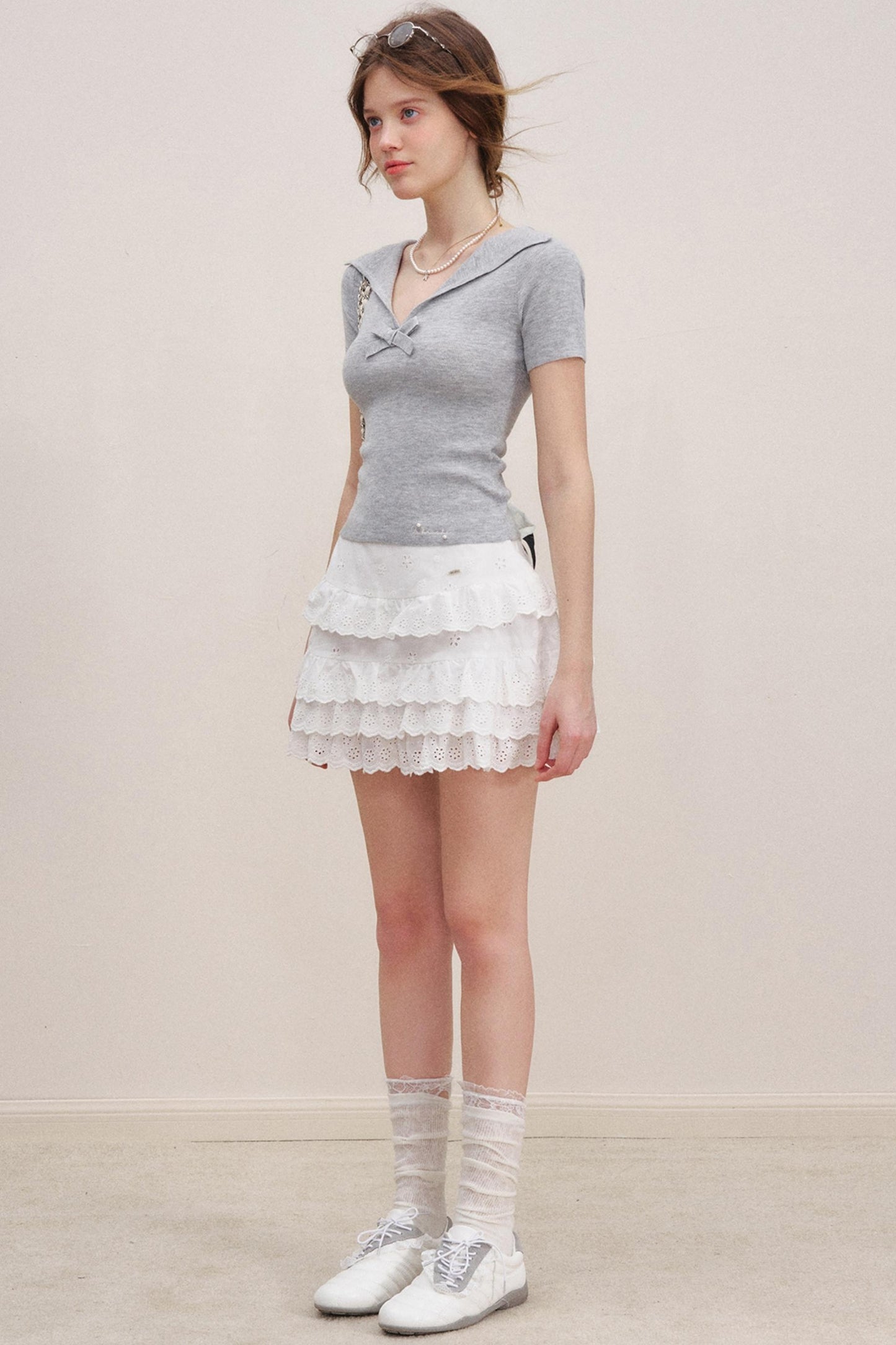 Mulberry Silk Bow Knit Top